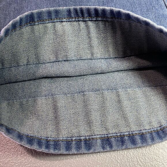 DAZY Jeans Wide Leg Baggy Fit High Rise Cuffed Denim Medium Wash Womens XL Blue - Picture 11 of 12